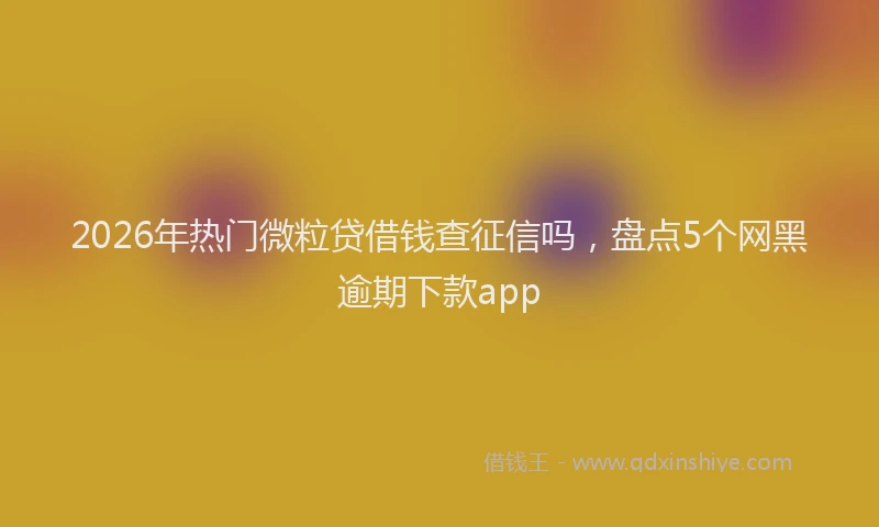2026年热门微粒贷借钱查征信吗，盘点5个网黑逾期下款app