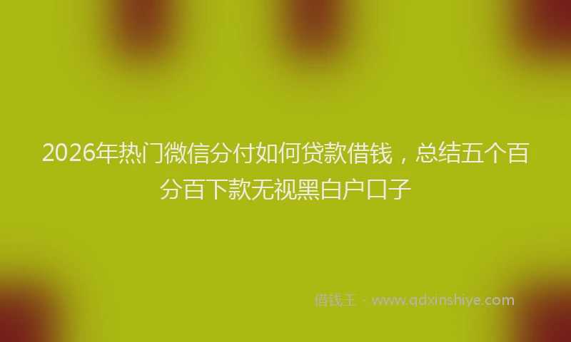 2026年热门微信分付如何贷款借钱，总结五个百分百下款无视黑白户口子