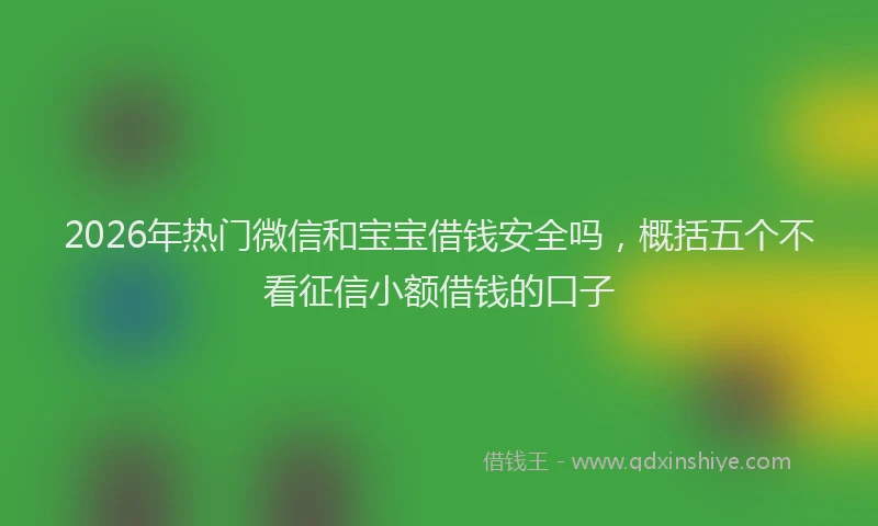 2026年热门微信和宝宝借钱安全吗，概括五个不看征信小额借钱的口子