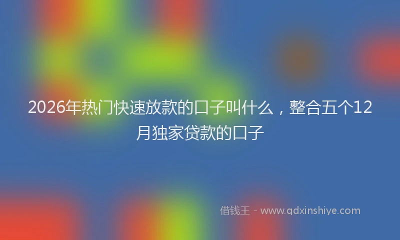 2026年热门快速放款的口子叫什么，整合五个12月独家贷款的口子