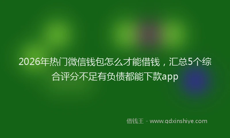 2026年热门微信钱包怎么才能借钱,汇总5个综合评分不足有负债都能下款app