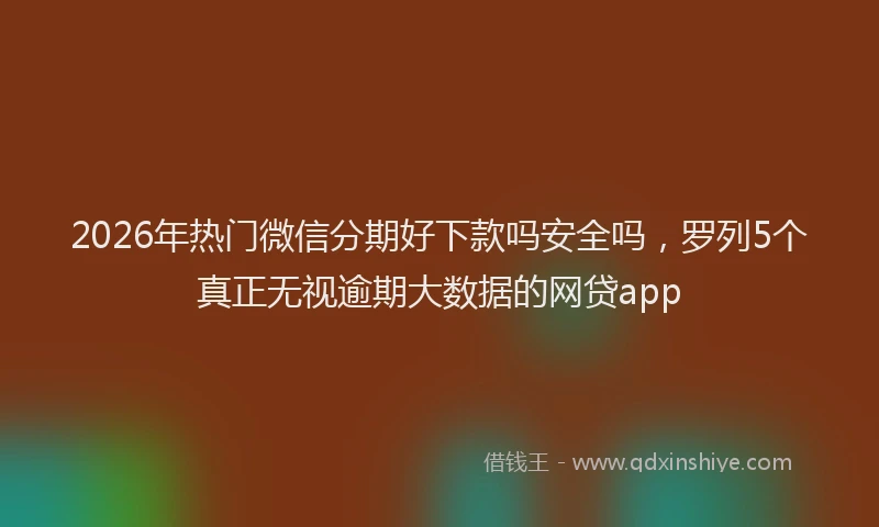2026年热门微信分期好下款吗安全吗，罗列5个真正无视逾期大数据的网贷app