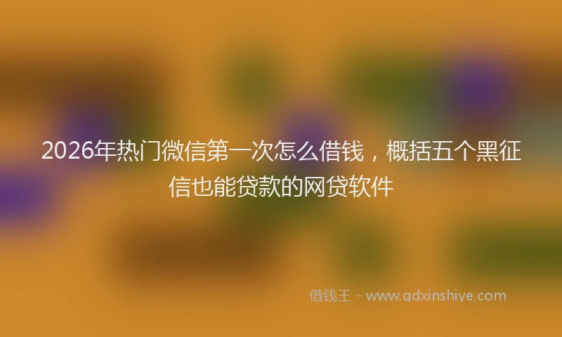 2026年热门微信第一次怎么借钱，概括五个黑征信也能贷款的网贷软件
