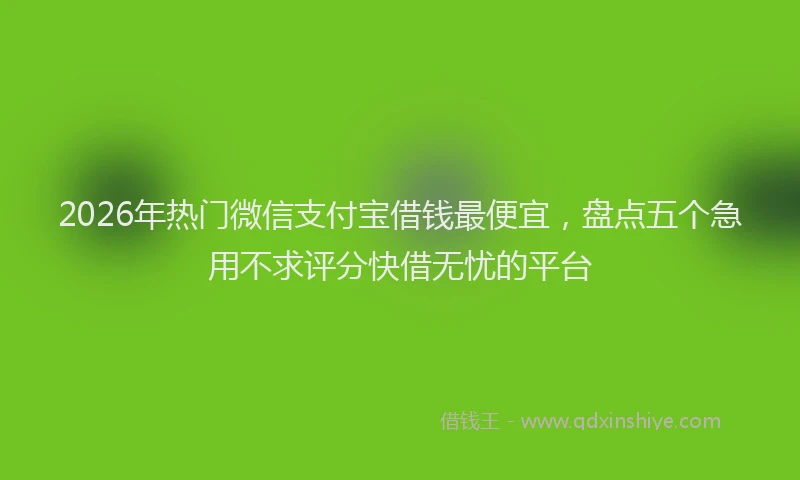 2026年热门微信支付宝借钱最便宜，盘点五个急用不求评分快借无忧的平台