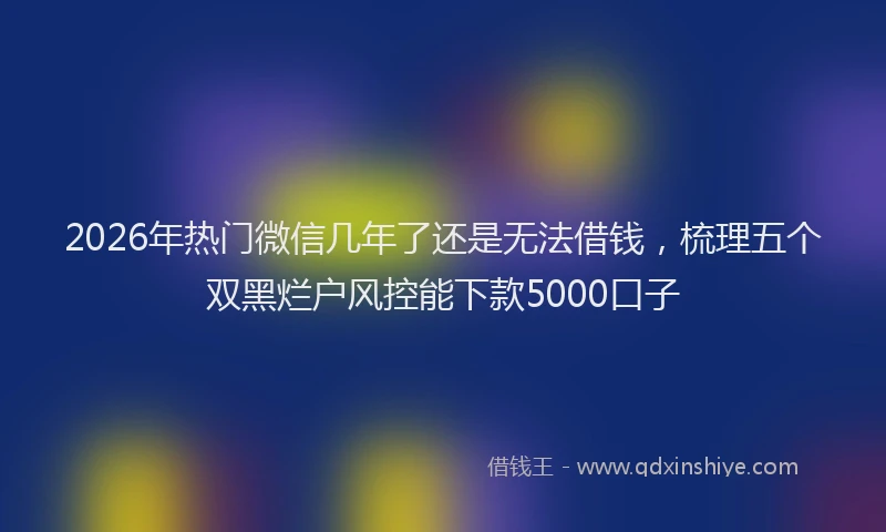 2026年热门微信几年了还是无法借钱,梳理五个双黑烂户风控能下款5000口子