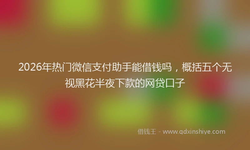2026年热门微信支付助手能借钱吗，概括五个无视黑花半夜下款的网贷口子