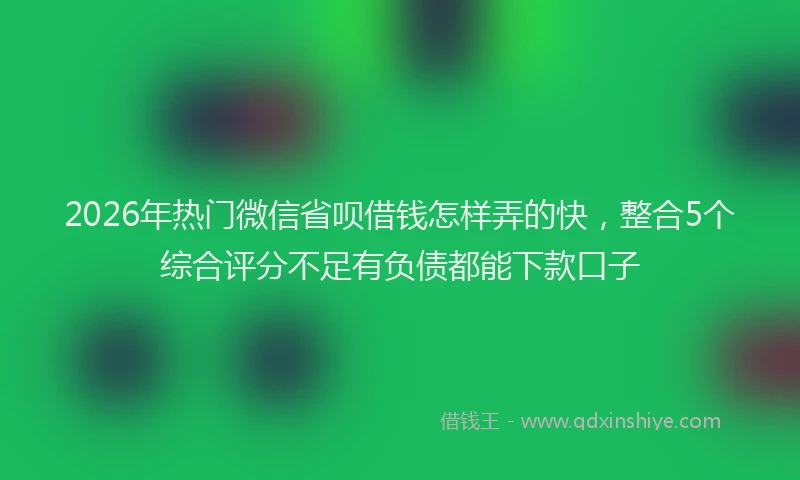 2026年热门微信省呗借钱怎样弄的快,整合5个综合评分不足有负债都能下款口子