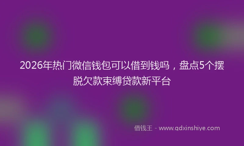 2026年热门微信钱包可以借到钱吗，盘点5个摆脱欠款束缚贷款新平台