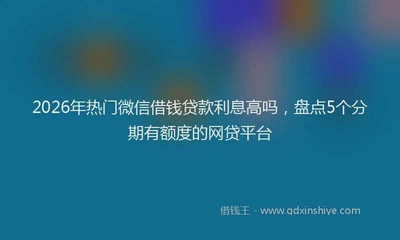 2026年热门微信借钱贷款利息高吗，盘点5个分期有额度的网贷平台