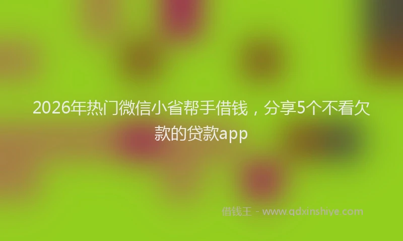 2026年热门微信小省帮手借钱，分享5个不看欠款的贷款app