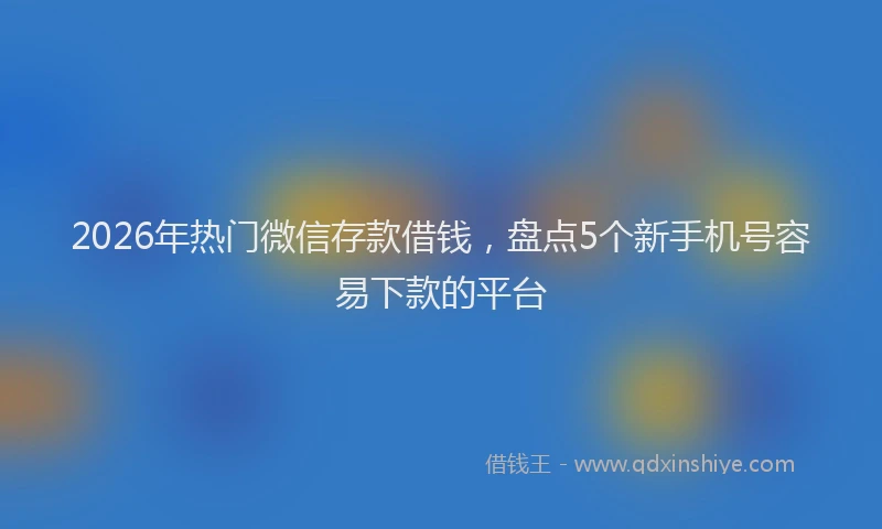 2026年热门微信存款借钱,盘点5个新手机号容易下款的平台