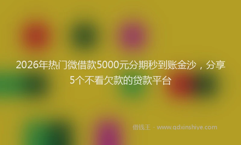 2026年热门微借款5000元分期秒到账金沙，分享5个不看欠款的贷款平台