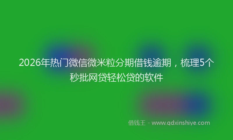 2026年热门微信微米粒分期借钱逾期，梳理5个秒批网贷轻松贷的软件