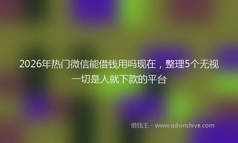 2026年热门微信能借钱用吗现在，整理5个无视一切是人就下款的平台