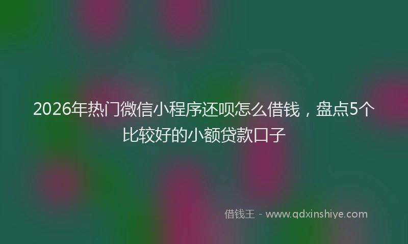 2026年热门微信小程序还呗怎么借钱，盘点5个比较好的小额贷款口子
