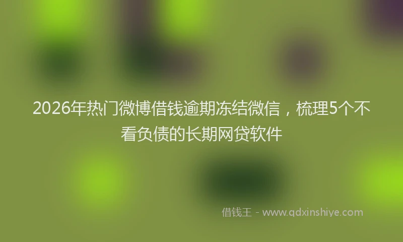 2026年热门微博借钱逾期冻结微信，梳理5个不看负债的长期网贷软件