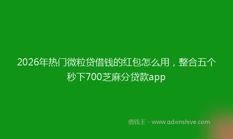 2026年热门微粒贷借钱的红包怎么用，整合五个秒下700芝麻分贷款app