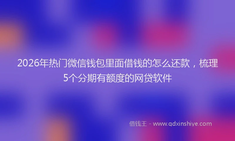 2026年热门微信钱包里面借钱的怎么还款，梳理5个分期有额度的网贷软件