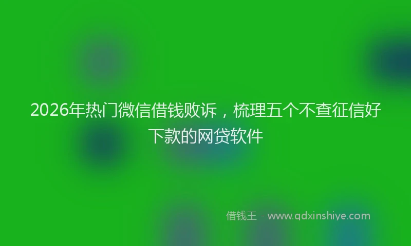 2026年热门微信借钱败诉，梳理五个不查征信好下款的网贷软件