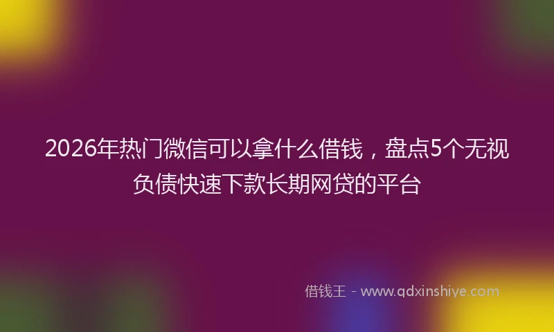 2026年热门微信可以拿什么借钱，盘点5个无视负债快速下款长期网贷的平台