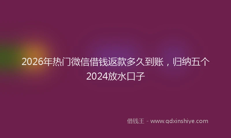 2026年热门微信借钱返款多久到账，归纳五个2024放水口子