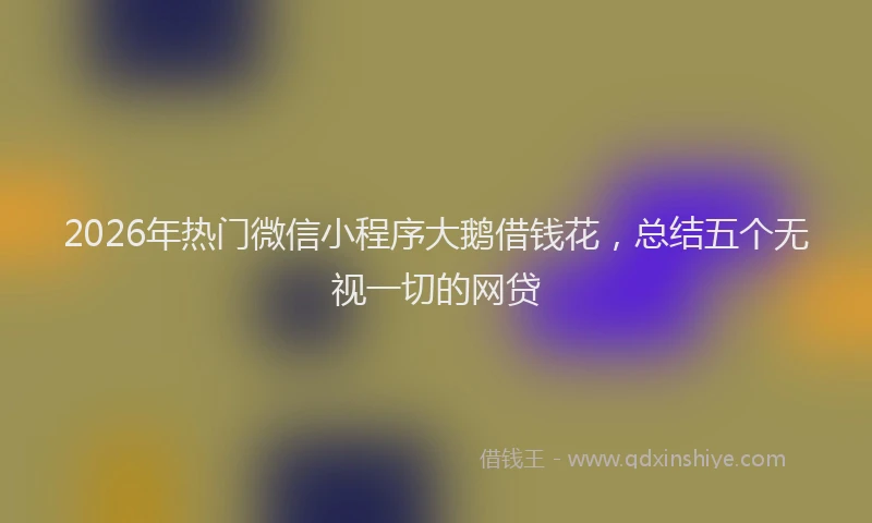 2026年热门微信小程序大鹅借钱花，总结五个无视一切的网贷