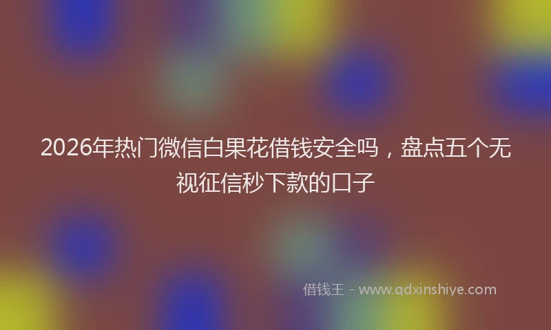 2026年热门微信白果花借钱安全吗，盘点五个无视征信秒下款的口子