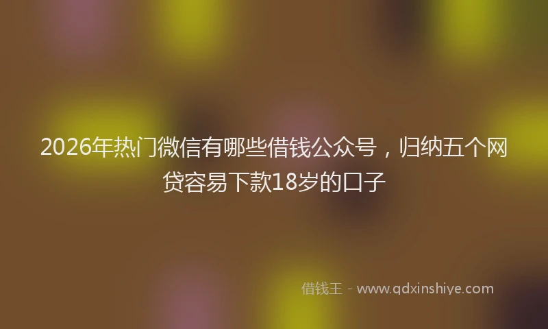 2026年热门微信有哪些借钱公众号，归纳五个网贷容易下款18岁的口子