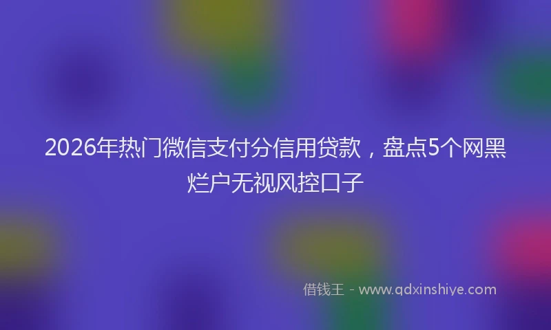2026年热门微信支付分信用贷款，盘点5个网黑烂户无视风控口子