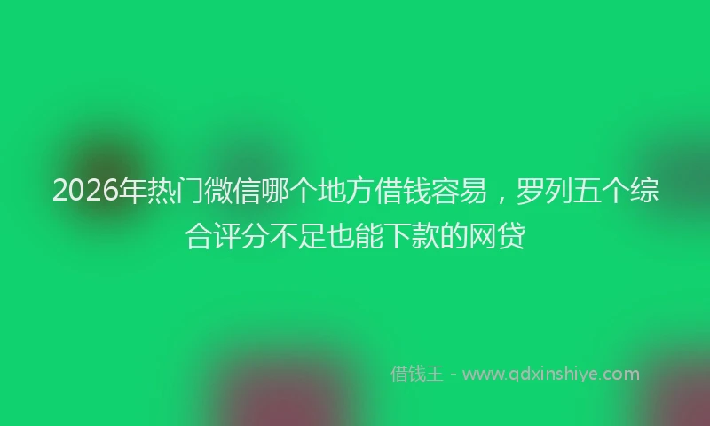 2026年热门微信哪个地方借钱容易，罗列五个综合评分不足也能下款的网贷