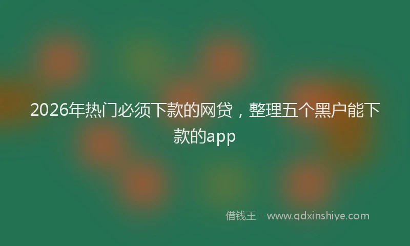 2026年热门必须下款的网贷，整理五个黑户能下款的app