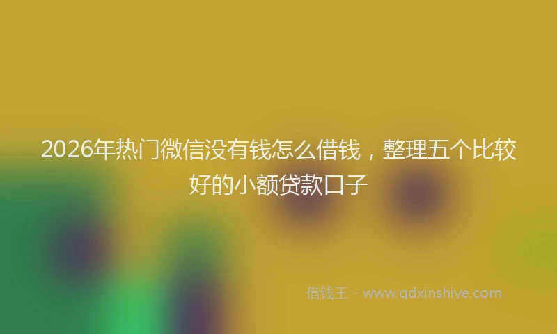 2026年热门微信没有钱怎么借钱，整理五个比较好的小额贷款口子