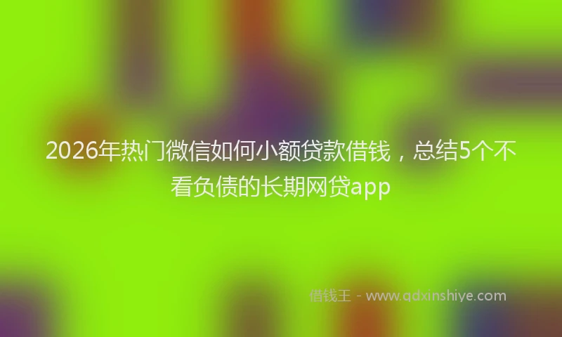 2026年热门微信如何小额贷款借钱，总结5个不看负债的长期网贷app