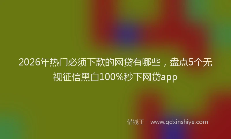 2026年热门必须下款的网贷有哪些，盘点5个无视征信黑白100%秒下网贷app