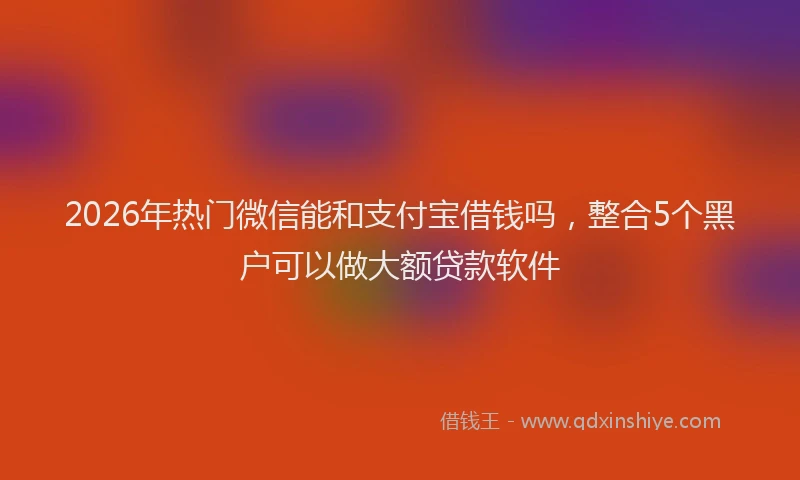 2026年热门微信能和支付宝借钱吗，整合5个黑户可以做大额贷款软件