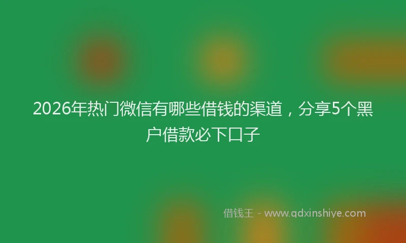2026年热门微信有哪些借钱的渠道，分享5个黑户借款必下口子