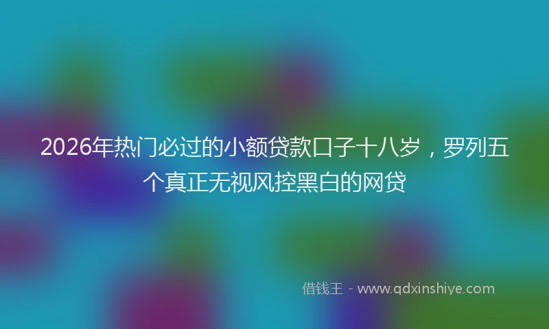 2026年热门必过的小额贷款口子十八岁，罗列五个真正无视风控黑白的网贷