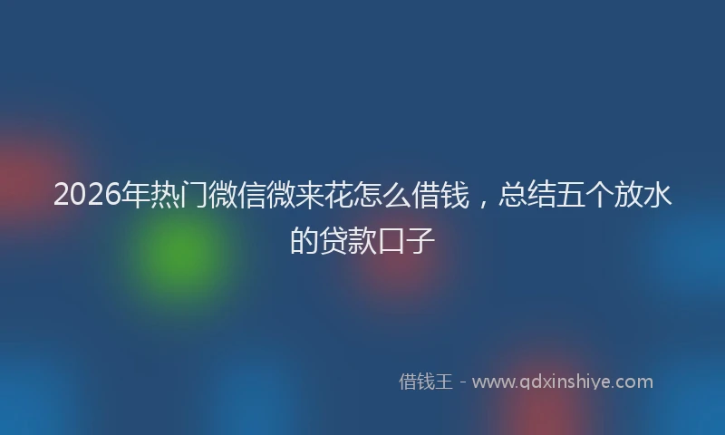 2026年热门微信微来花怎么借钱，总结五个放水的贷款口子