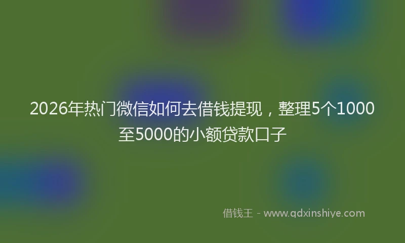 2026年热门微信如何去借钱提现，整理5个1000至5000的小额贷款口子