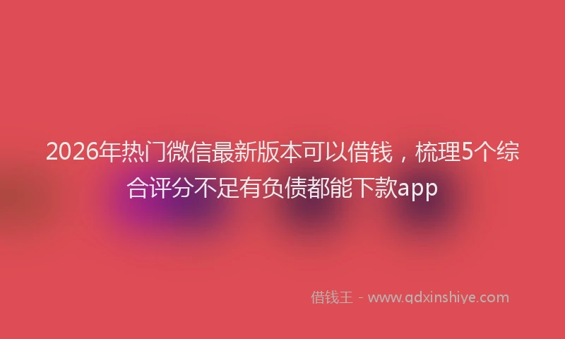 2026年热门微信最新版本可以借钱，梳理5个综合评分不足有负债都能下款app