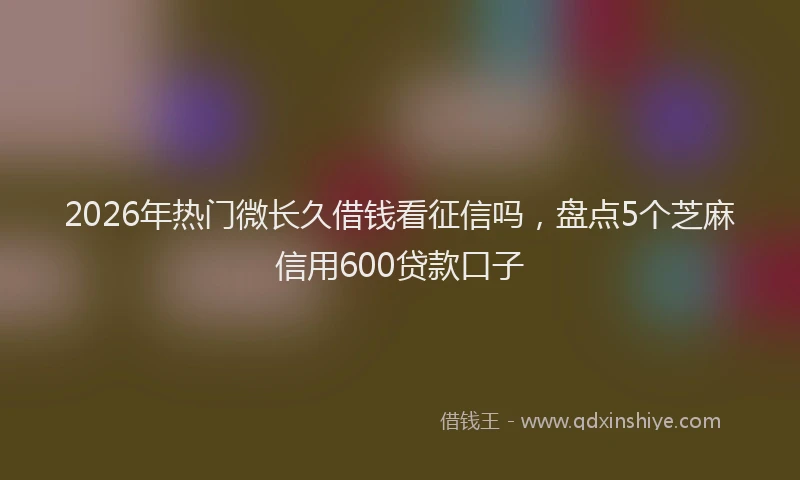 2026年热门微长久借钱看征信吗，盘点5个芝麻信用600贷款口子