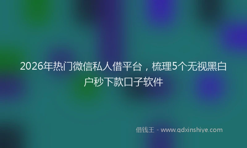 2026年热门微信私人借平台，梳理5个无视黑白户秒下款口子软件