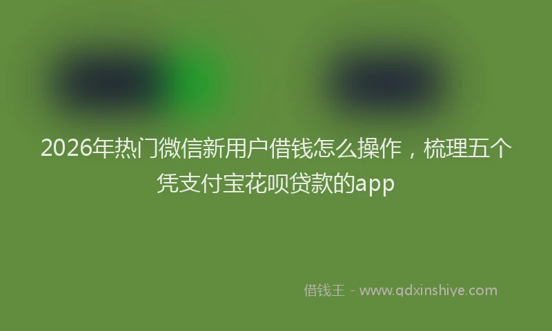 2026年热门微信新用户借钱怎么操作，梳理五个凭支付宝花呗贷款的app