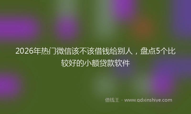 2026年热门微信该不该借钱给别人，盘点5个比较好的小额贷款软件