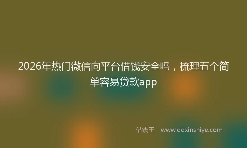 2026年热门微信向平台借钱安全吗，梳理五个简单容易贷款app