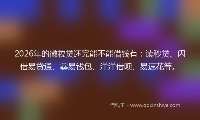 2026年的微粒贷还完能不能借钱有：读秒贷、闪借易贷通、鑫易钱包、洋洋借呗、易速花等。