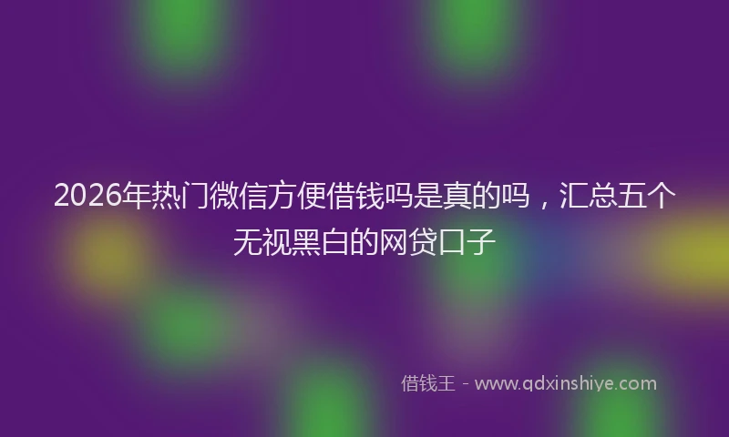 2026年热门微信方便借钱吗是真的吗，汇总五个无视黑白的网贷口子