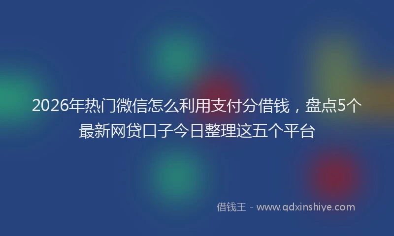 2026年热门微信怎么利用支付分借钱，盘点5个最新网贷口子今日整理这五个平台