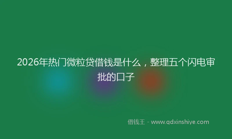 2026年热门微粒贷借钱是什么，整理五个闪电审批的口子