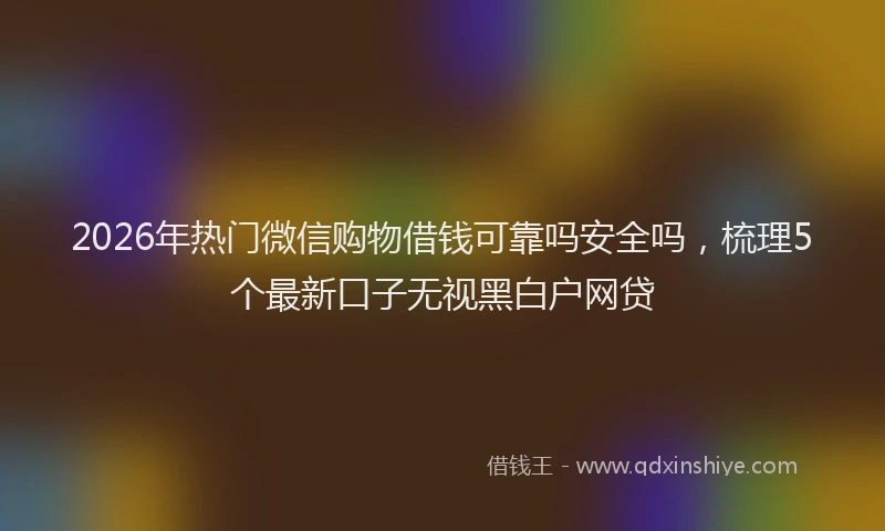 2026年热门微信购物借钱可靠吗安全吗，梳理5个最新口子无视黑白户网贷